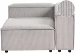 Sofa Beliani ARDAL kampinis modulis, briaunuotas velvetas, smėlio ir pilkos spalvos, kairinis
