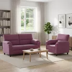 Sofa Sofos komplektas 2 vnt. Violetinė Aksomas