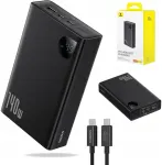 Powerbank laptopams Baseus 24000 Mah 140w 2xusb C Usb A kabelis ekranas