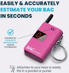 Alkotesteris Bactrack keychain breathalyser (rožinis) | itin ne&scaron;iojamas ki&scaron;eninis alkoholio testeris asmeniniam naudojimui
