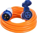 Yuanjoy Cee adapterio kabelis, Cee ilginimo kabelis su Cee ki&scaron;tuku ir įžeminimo kontaktine jungtimi, 200&ndash;250 V 16 A maitinimo kabelis, 10 metrų, 16 A oranžinis kabelis