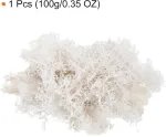 Sourcing Map 100g dirbtinės samanos - natūralios konservuotos samanos amatų menui, gėlių "pasidaryk pats" projektams, sienoms, vestuvėms, sodui, terariumo dekoravimui (baltos)