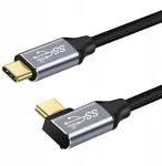 Usb C į Usb C vaizdo kabelis 90 laipsnių kampu, Usb 3.1 Gen2, 1 m