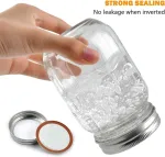 Buygoo 6 vnt. stiklainių su užsukamais dangteliais, 500 ml, mason stiklainis su dangteliu, stiklainiai avižoms per naktį su dangteliu, stiklainiai su užsukamais dangteliais, avižoms per naktį, marinavimui, maisto ruo&scaron;os laikymui