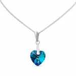 Diamond Sky Jewelry Sidabrinis kaklo papuo&scaron;alas moterims DiamondSky &bdquo;Romantic Heart II (Bermuda Mėlyna)&ldquo; su Swarovski kristalais