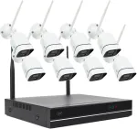 PNI House WiFi660 NVR vaizdo stebėjimo sistemos komplektas, 8 kanalai ir 8 belaidės lauko kameros 3MP, P2P, IP66