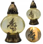Žvakė ant kapo Tradicinė Stiklinė Žvakė Auksinis Žibintas + Parafininis įdėklas