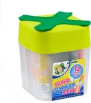 Jolly Super Tempera Boxx, Aquaboxx su 12 x 7,5 ml Super Tempera spalvų, mokykliniai dažai, vandens dėžutė su 4 skyreliais, gua&scaron;o rinkinys, nepralaidus dizainas