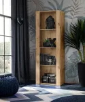 Fotelis Vitrina Tivoli | matinė | ąžuolas wotan | 55 x 159 x 35 cm | stiklinės lentynos