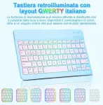 Klaviatūra Goojodoq ap&scaron;viestas klaviatūros dėklas, suderinamas su ipad air 6th generation 2024 - itali&scaron;ka, mėlyna