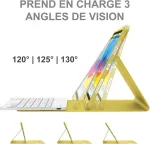 Jademall Klaviatūra Ipad Air 11 m2 - Belaidė klaviatūra su ap&scaron;vietimu, skirta Ipad Air 11 m2 2024/air 11 m3 2025, apsauginis dėklas su pie&scaron;tuko laikikliu