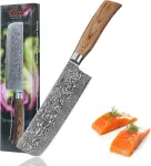 Wakoli Edib Pro Premium Nakiri peilis su 18 cm a&scaron;menimis, pagamintas i&scaron; 67 sluoksnių tikro damasko plieno su pakka medžio rankena I Damasko peilis virtuvinis peilis ir profesionalaus virėjo peilis