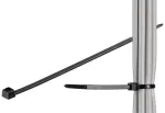Goobay oro sąlygoms atsparus kabelių rai&scaron;tis 100vnt, plotis 3,5 mm, ilgis 200 mm, juodas