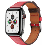 Fusion Accessories I&scaron;maniojo laikrodžio Apple Watch odinis dirželis, Raudonos spalvos, 42/44mm