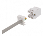 Cat6 "Keystone" jungtis, LSA / 110 jungtis, plastikinis, 180 DELTACO baltas / MD-118