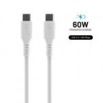 Fixed I&scaron;taisyta | Skysto silikono kabelis USB-C/USB-C, 2m, 60W | FIXDLS-CC2-WH