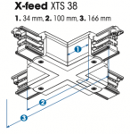 Solar Plus GLOBAL Trac Pro 4 &scaron;erdžių X formos sujungimas XTS, su užmaitinimo galimybe, juodas