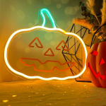 TelForceone Neoninė PLEXI LED HAPPY PUMPKIN oranžinė žalia FPNE10"Forever" &scaron;viesiai