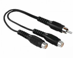 Hama 223160 rozdvojka cinch vidlice - 2 cinch z&aacute;suvky juoda