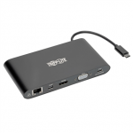 &bdquo;Tripp Lite&ldquo; USB-C dokas, dvigubas &bdquo;Ekranas&ldquo; &ndash; 4K HDMI/mDP, VGA, USB 3.2 Gen 1, USB-A/C &scaron;akotuvas, GbE, atminties kortelė, 100 W PD įkrovimas