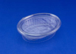 Plus Pack Plastikiniai padėklai su atlenkiamu dangteliu 50 vnt. R-PET ovalo formos 760 ml 204x166x52 mm 97012 - (50 vnt.)