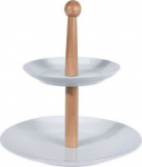 Asj Commerce Serviravimo lėk&scaron;tė porcelianinė balta 2 auk&scaron;tų 27 cm