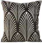 Eurofirany BLINK / 27 Aksominis pagalvės užvalkalas su sidabriniu ra&scaron;tu, 45X45 cm, spalva: juoda / &scaron;viesiai auksinė