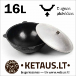 Užbeki&scaron;kas kazanas 16 L (Namangan) plok&scaron;čias dugnas