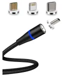 Magnetinis greitojo įkrovimo USB duomenų kabelis 3in1