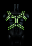 Ouch By Shots Ouch! Body Armor Glow-in-the-Dark Harness L/XL Adjustable Neon Žalias
