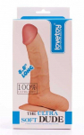 Lovetoy Storas styguotas dildo su siurbtuku ir kamuoliukais 20 cm