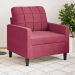 Sofa Krėslas, raudonojo vyno spalvos, 60cm, aksomas
