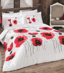 Riposo Premium satino medvilnės patalynės komplektas Gelincik Raudona 200x220 cm