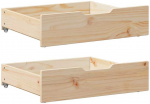 Stalčiai po lova su ratukais, 2vnt., 75x55x16cm, pu&scaron;ies masyvas