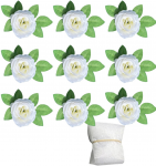 Dirbtinės rožės 9 vnt. L21, baltos