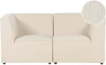 Beliani Dviejų vietų modulinė sofa LEMVIG, &scaron;viesiai smėlio spalvos velvetas
