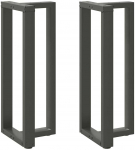 Baro stalo kojos, T formos, 2 vnt., antracito spalvos, 40x35x(100-101) cm, plienas