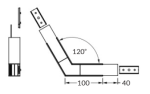LED juostos profilio VARIO30-02 kampinis sujungimas 120 laipsnių, juodas.