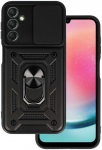 Topt Slide Camera Armor dėklas skirtas Samsung Galaxy A24 4G juodos spalvos