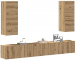 TV staliukas 4 dalių sieninis televizoriaus spintelės komplektas Artisan Oak