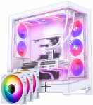 PHANTEKS NV-Series NV9 MK2 PC-Geh&auml;use, EATX, DRGB, Tempered Glass - baltas + M25 Gen2 PWM D-RGB L&uuml;fter 3er-Pack - Reverse Blade, 140mm, baltas + DRGB Kit