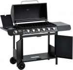 Outsunny Dujinė kepsninė BBQ dujinis grilis su 6 degikliais 1 &scaron;oninis degiklis 135 x 50 x 100 cm
