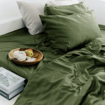 Saules Patalyne Bambuko patalynės komplektas DARK OLIVE, 140x200 cm