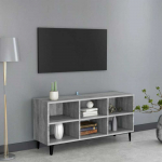 TV staliukas TV spintelė su metalinėmis kojelėmis, pilka, 103,5x30x50cm