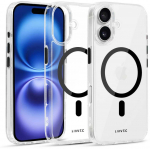 Liavec Glossy Magsafe skaidrus dėklas skirtas Apple iPhone 16 juodos spalvos