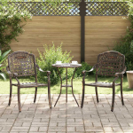 Sodo Kėdė 2 pcs Bronzinė 55 x 56,5 x 91cm Aliuminis