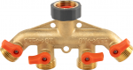 Bradas ROZDZIELACZ 4-DROŻNY GW 3/4"x GZ 3/4" MOSIĄDZ Z ZAWORAMI BRASS SOFT