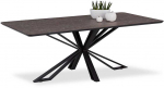 Homestyle4U Valgomojo stalas, 200x100x76 cm, rudas, juodas