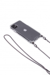 Dėklas Evelatus Samsung Galaxy S10e Silicone Transparent with Necklace TPU Space Gray