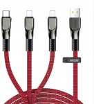 Joyroom '3in1' raudonas 130cm (iki 3.5A / 480 mbps)